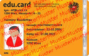 Beispiel einer personalisierten edu.card 